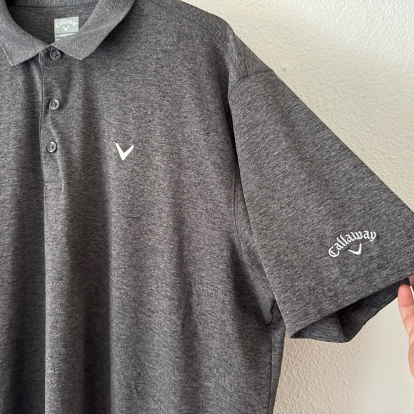 Callaway Opti Dry Golf Polo Shirt XXL Sporty Gray Mens Athleisure Minimalist - Picture 2 of 8